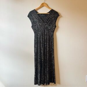 Jones New York Patterned Ruffle Hem Midi Dress Size 4